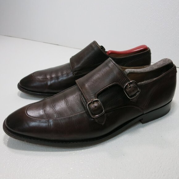 3D M Lifestyles 8 Monk Strap Oil Tanned Leather Oxfords Shoes Mens sz US 9 - Picture 1 of 7